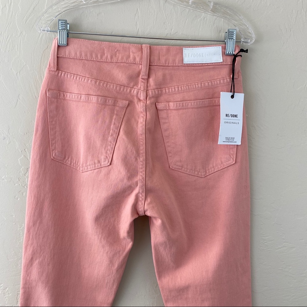 Re/Done Originals High Rise Coral Pink Skinny Jean - Picture 5 of 7